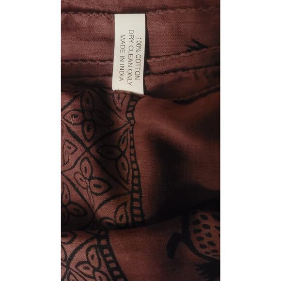 Banjara Brown Tribal Primitive Black Turtle Design Scarf - Picture 4 of 5